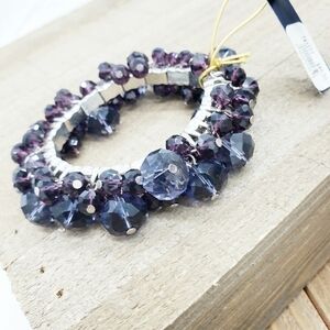 Nique.a Crystal Beaded Bracelet in Purple